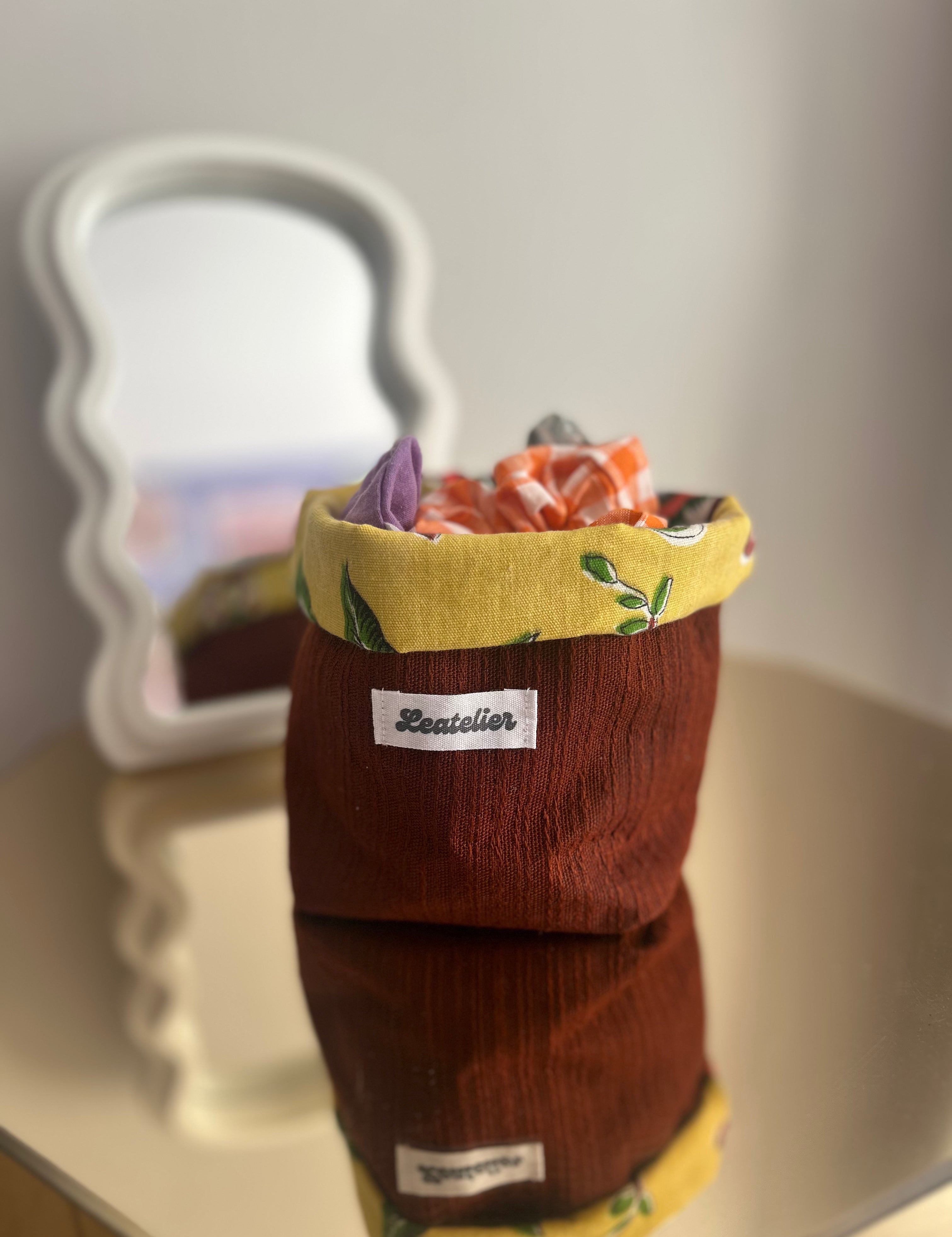 Panier de rangement marron