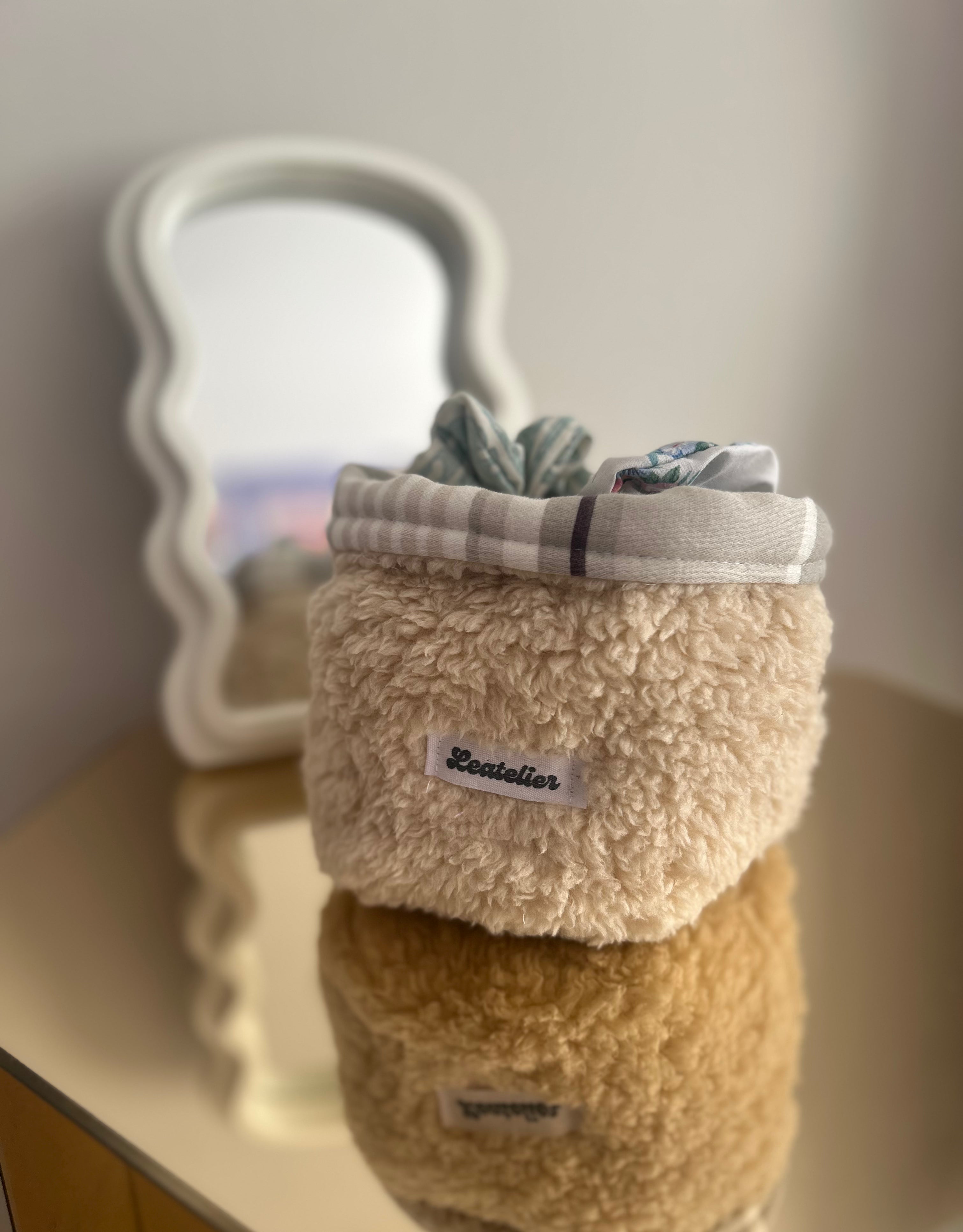 Panier de rangement beige