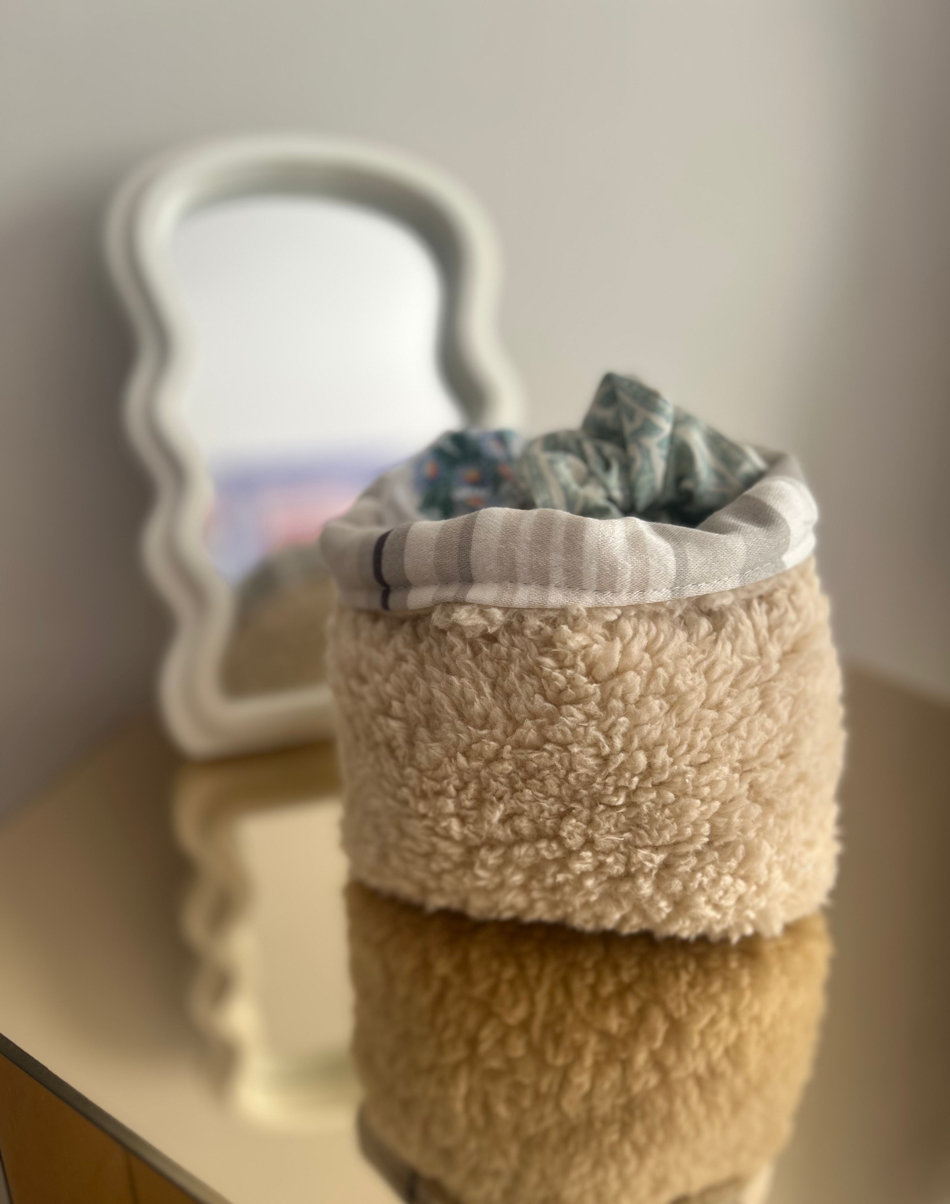 Panier de rangement beige