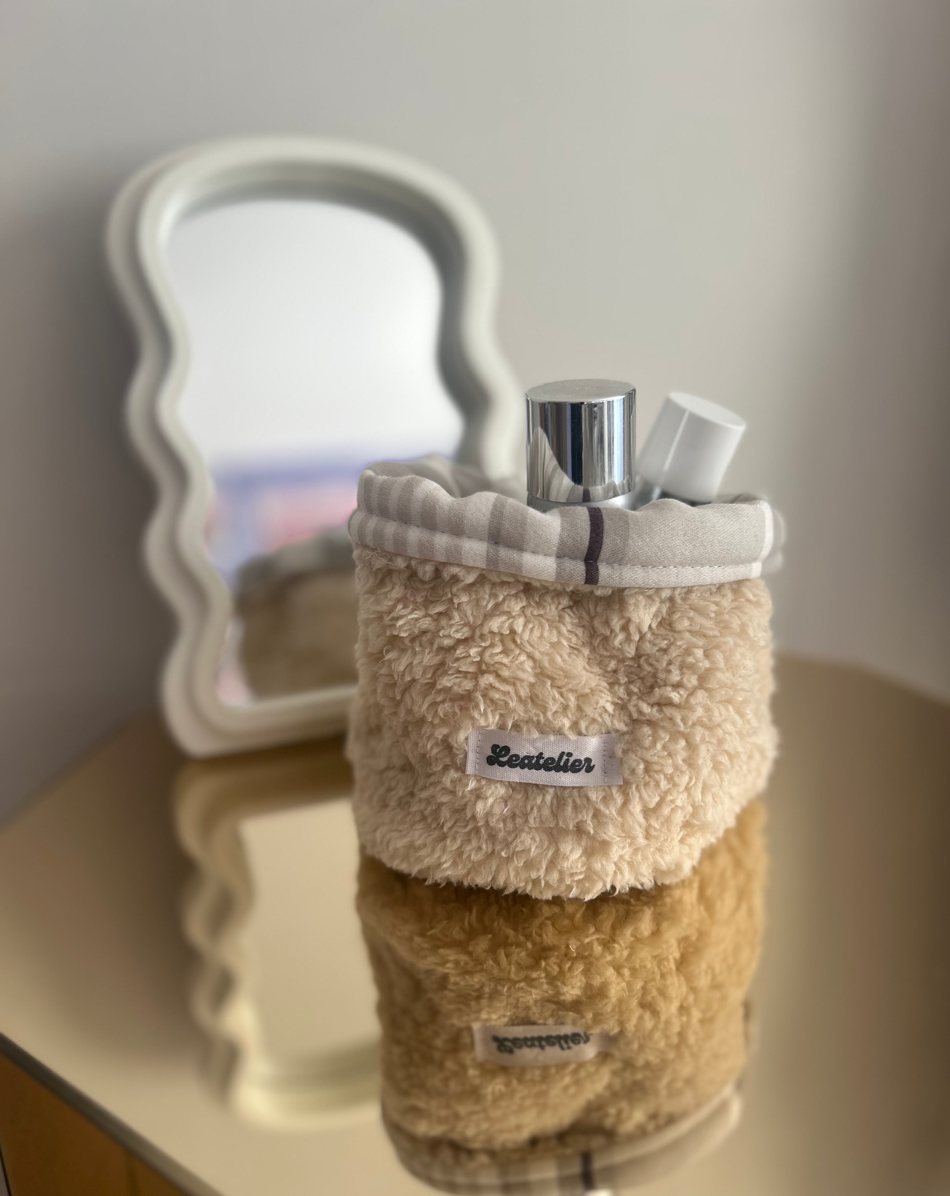 Panier de rangement beige