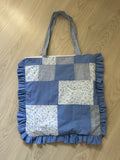 Tote-bag patchwork bleu