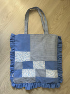 Tote-bag patchwork bleu