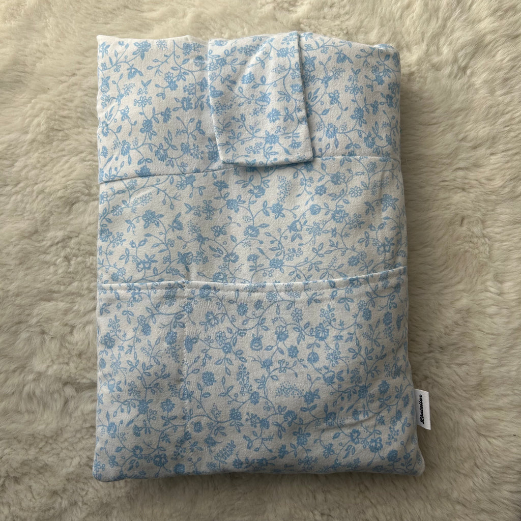Housse de tablette fleurie bleue