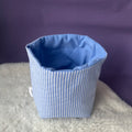 Panier de rangement à rayures bleues