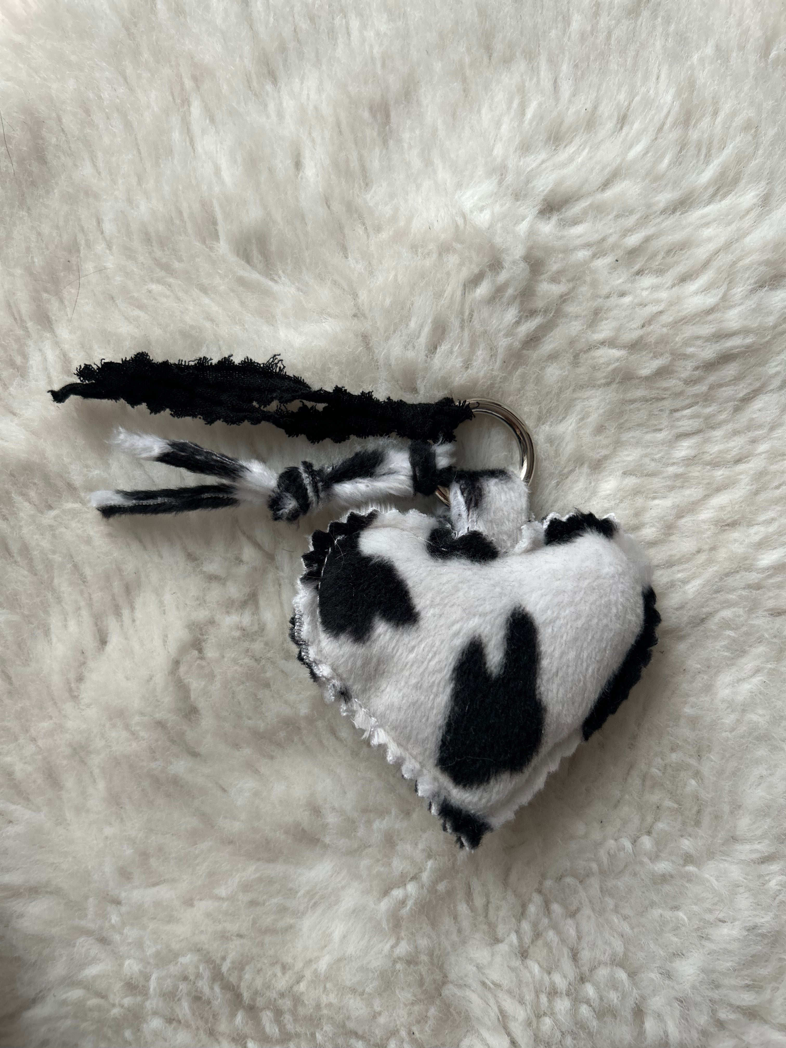 Porte-clés coeur vache