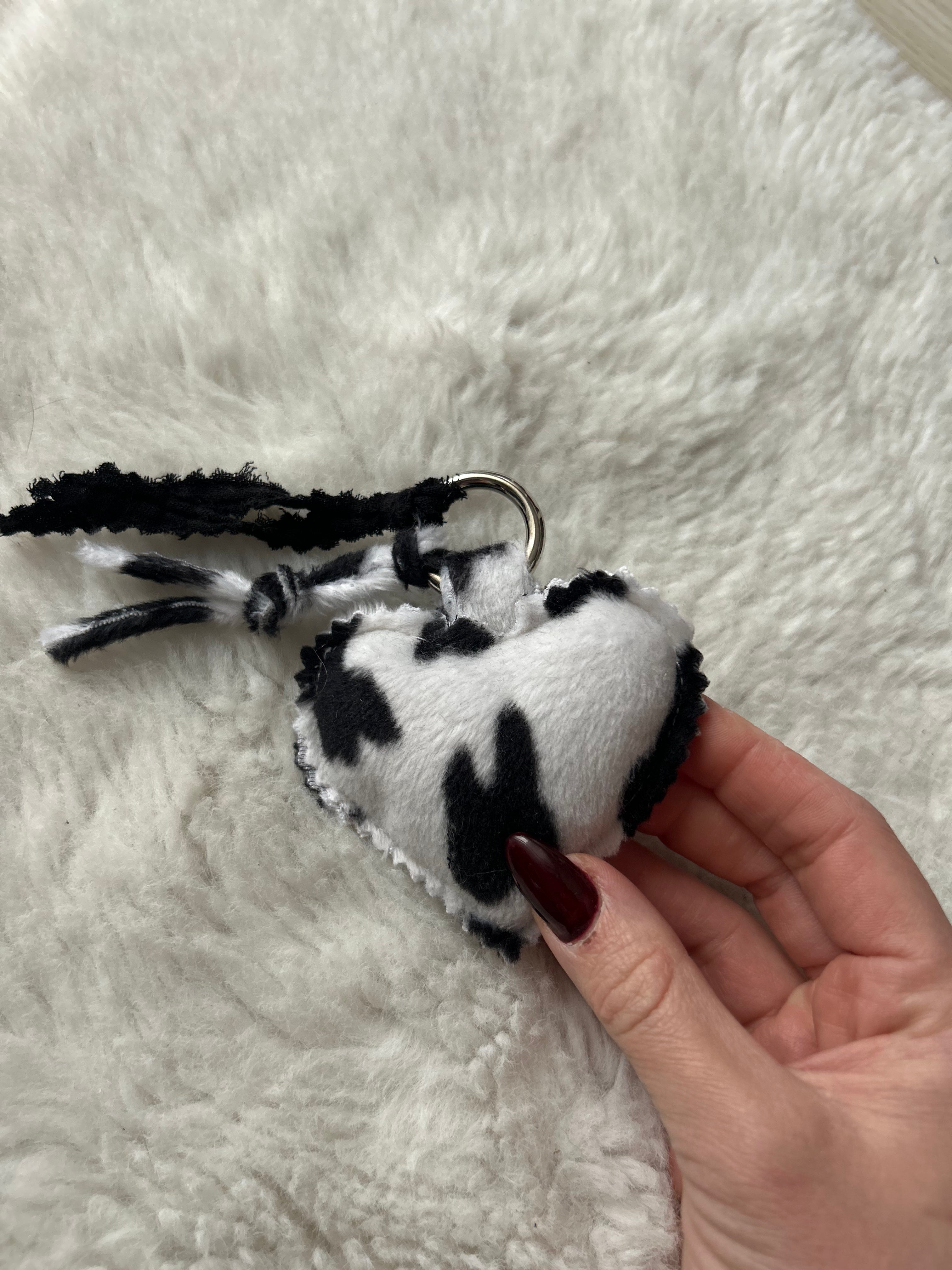 Porte-clés coeur vache