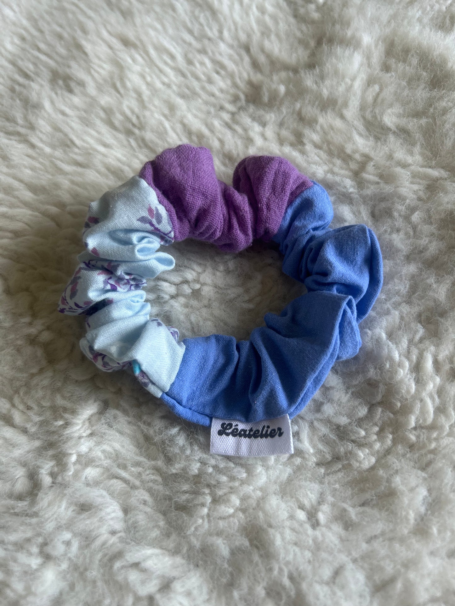 Chouchou patchwork bleu