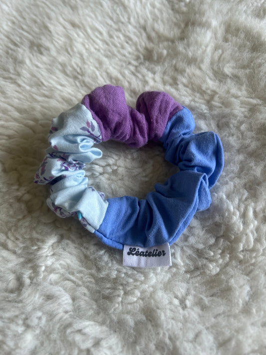 Chouchou patchwork bleu