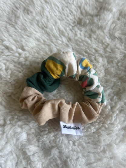 Chouchou patchwork vert