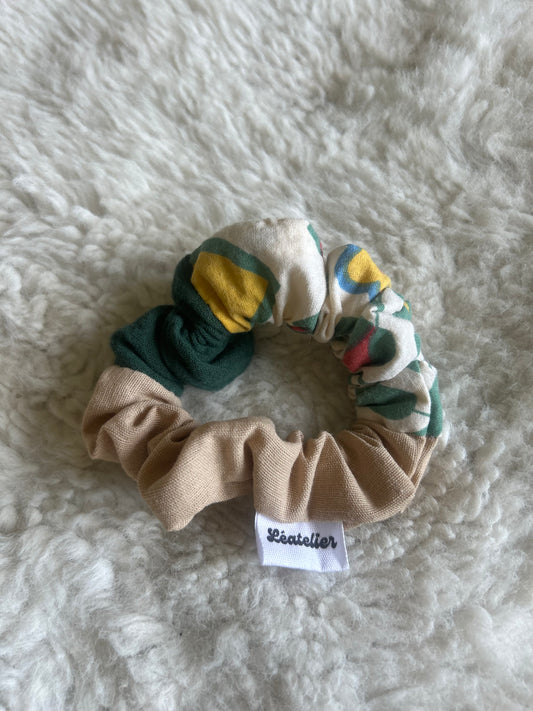 Chouchou patchwork vert