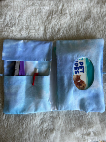 Pochette de voyage multi-poches bleue
