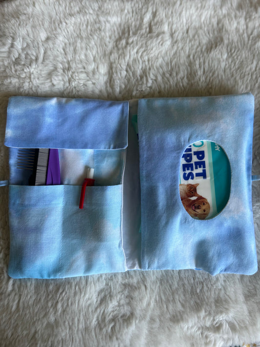 Pochette de voyage multi-poches bleue