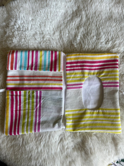 Pochette de voyage multi-poches à rayures